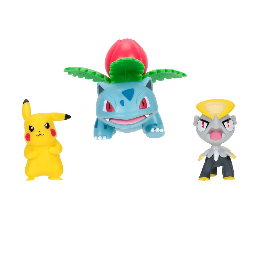 Pokémon Battle Figure Set Figure 3-Pack Pikachu #2, Jangmo-o, Ivysaur