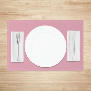 Pure Pink Pattern Fabric Dining Set Of 4 Placemats - Aperturee