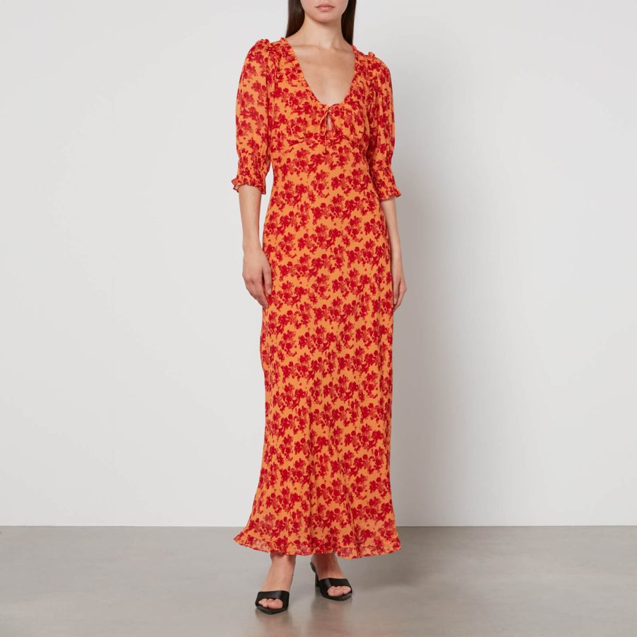 RIXO Sathya Floral-Print Georgette Dress - XS/UK 8