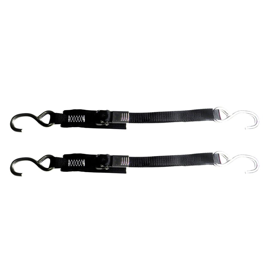 ROD SAVER SS1QRTD4 STAINLESS STEEL QUICK RELEASE TRANSOM TIE-DOWN - 1 INCH X 4FT - PAIR