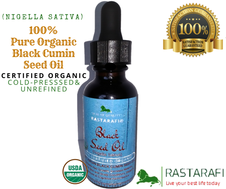 Rastarafi® Premium Organic Black Seed Oil For Hair -Skin 1 Oz | Hair Growth