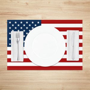 Red Blue Usa Flag Stars Stripe Set Of 4 Placemats - Aperturee