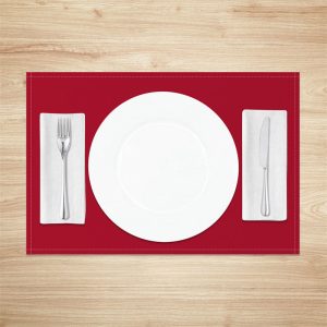 Red Premium Solid Color Dining Set Of 4 Placemats - Aperturee