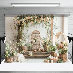 Rose Easter Egg Decoration Spring Photo Backdrop - Aperturee