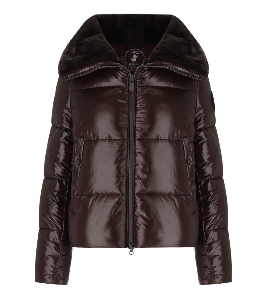 SAVE THE DUCK BROWN MOMA SHORT DOWN JACKET