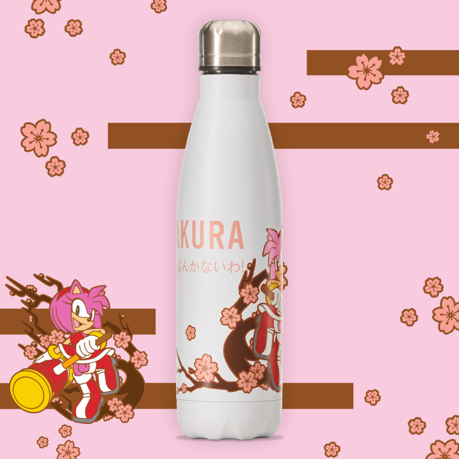 SEGA Sakura Range - Amy Rose White Bowling Pin Style Water Bottle