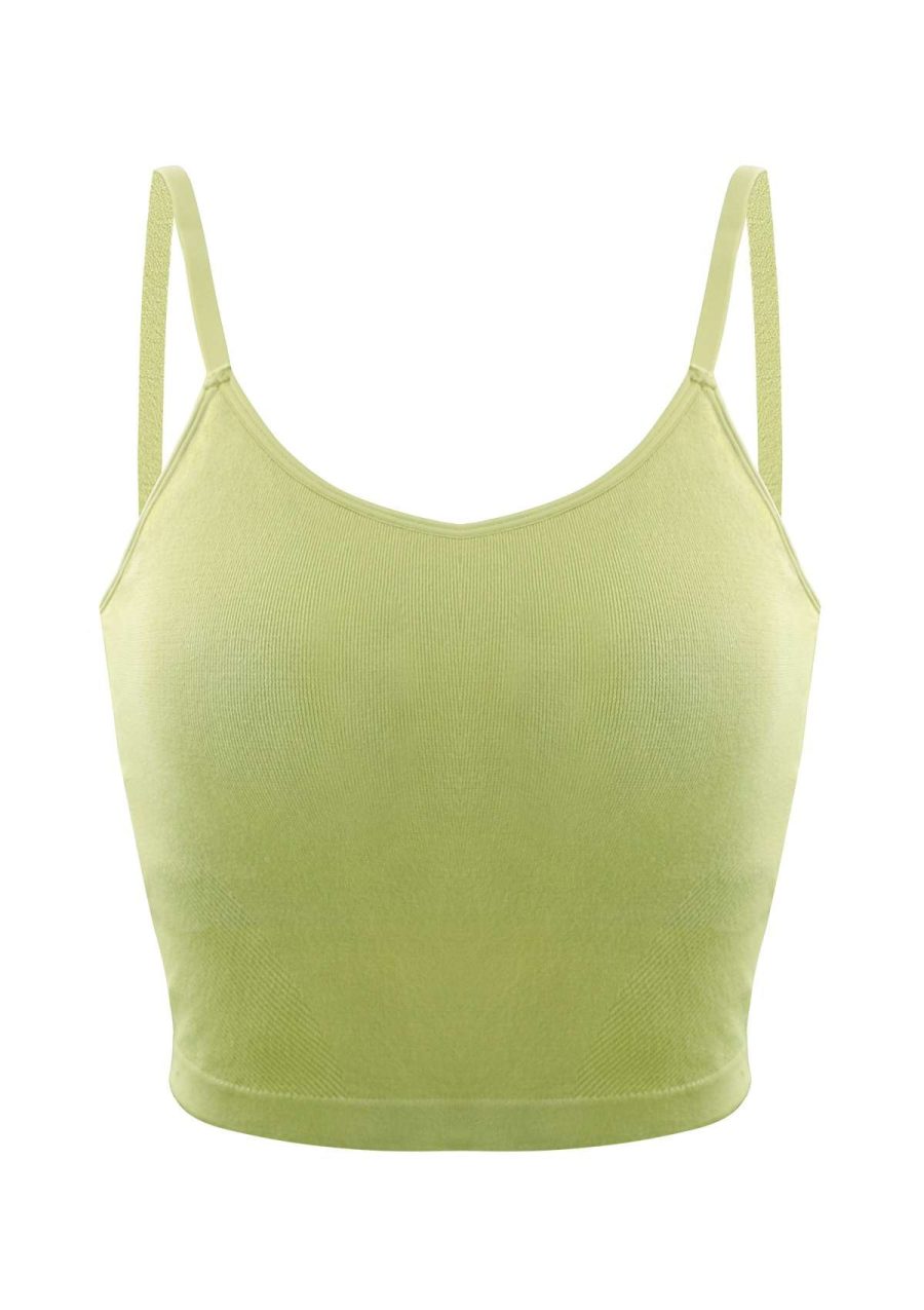 SONGFUL Love Cloud Yoga Tank Top with Built-In Bra for Petite Frames - S / Green