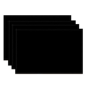 Simple Black Solid Color Dining Set Of 4 Placemats - Aperturee