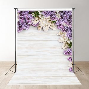 Simple White Wooden Floral Spring Photography Backdrop - Aperturee