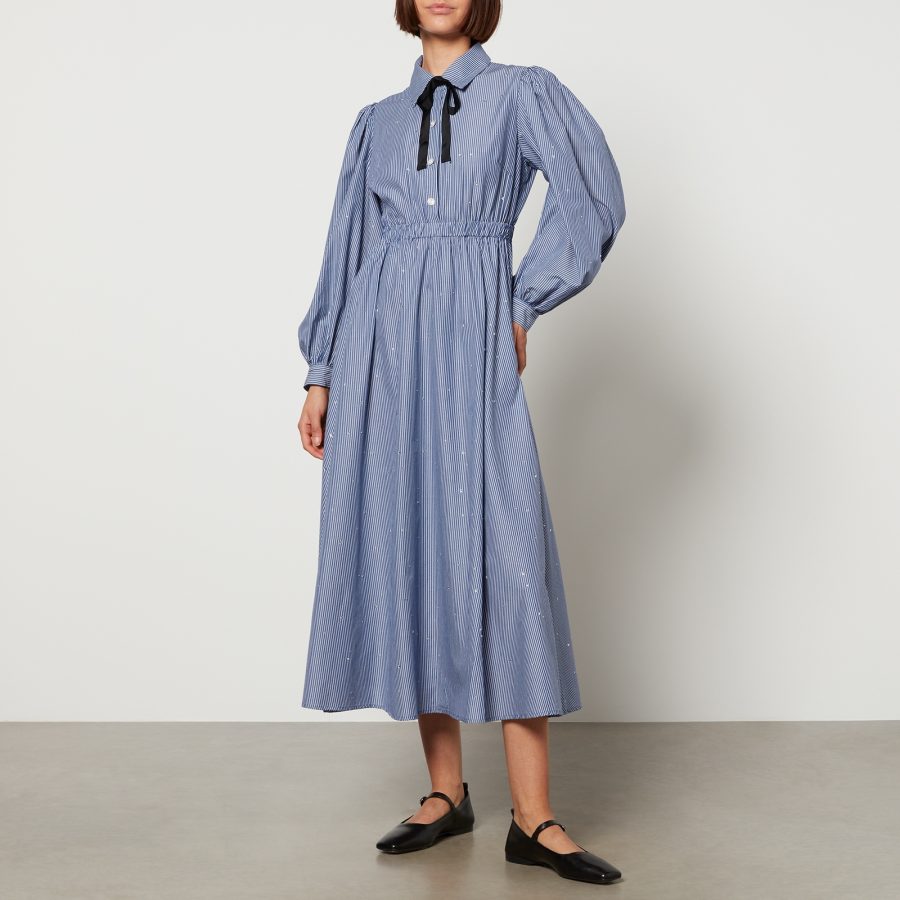 Sister Jane Ivy Striped Cotton-Poplin Midi Dress - XS/UK 6