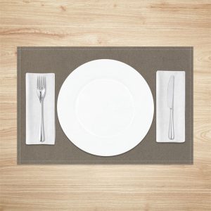 Solid Color Light Brown Simple Set Of 4 Placemats - Aperturee