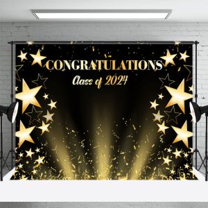 Star Ribbon Congras Class Of 2024 Photo Backdrop - Aperturee