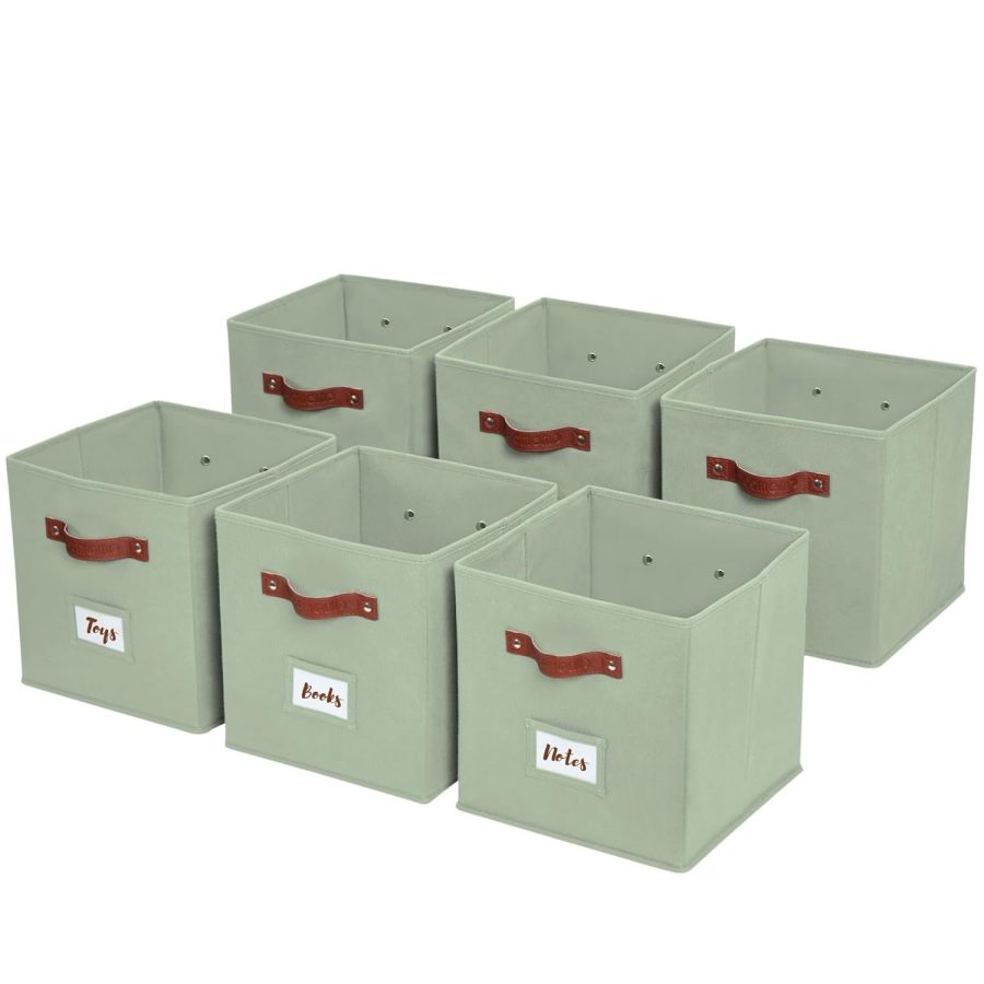 Storage Bins | Cube Storage Bin With Label Holders, Fabric Storage Cubes For Org