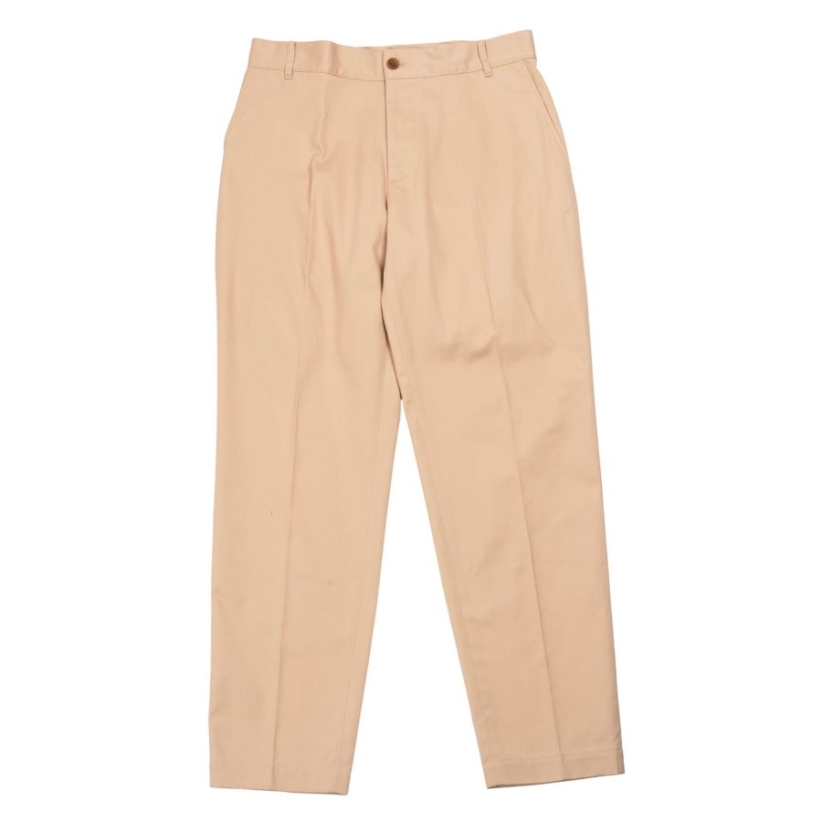 Straight cotton chino trousers in beige