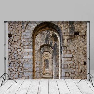 Temple Of Jupiter Anxur Brick Wall Photo Backdrop - Aperturee