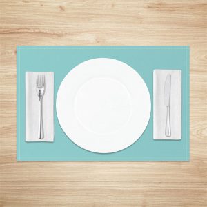 Tiffany Blue Premium Solid Color Set Of 4 Placemats - Aperturee