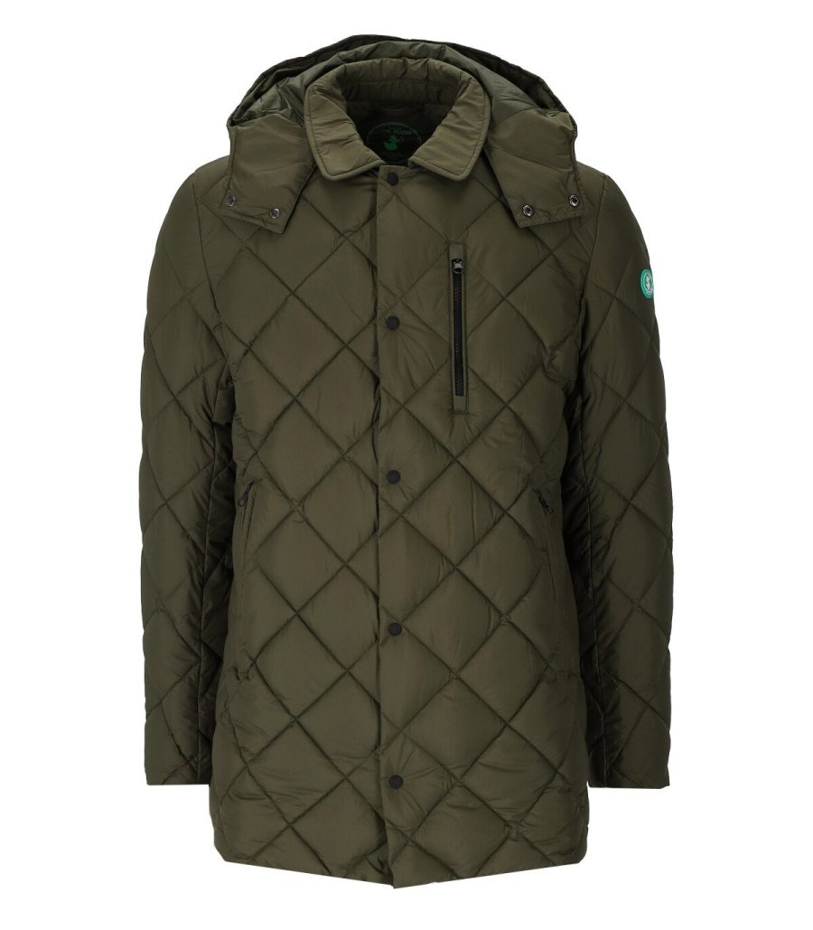 UWE GREEN HOODED DOWN JACKET SAVE THE DUCK