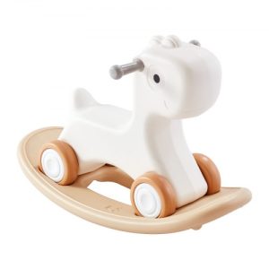 VEVOR 3 in 1 Rocking Horse for Toddlers 1-3 Years, Baby Rocking Horse with Detachable Balance Board and 4 Smooth Wheels, Support up to HDPE Material 80 lbs Kids Ride on Toy, 40° Swinging, White