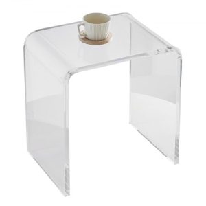 VEVOR Acrylic End Table, C-Shaped Lucite Side Table, Clear Acrylic Side Table for Drink, Food, Snack used in Living Room, Bedroom, and Study