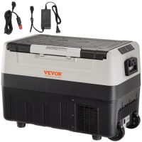 VEVOR Car Refrigerator, 12 Volt Car Refrigerator Fridge, 58 QT/55 L Dual Zone Portable Freezer, -4°F-50°F Adjustable Range, 12/24V DC and 100-240V AC Compressor Cooler for Outdoor, Camping, Travel, RV