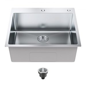 VEVOR Kitchen Sink, 304 Stainless Steel Drop-In Sinks, Top Mount Single Bowl Basin with Accessories(Pack of 2), Household Dishwasher Sinks for Workstation, RV, Prep Kitchen, and Bar Sink, 25 inch