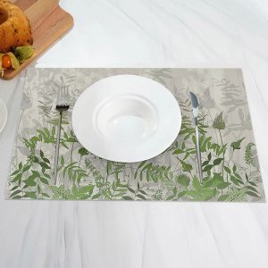 Vintage Grey Natural Greenery Set Of 4 Placemats - Aperturee