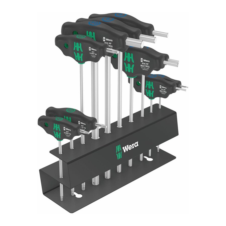 WERA 05004174001 Bicycle Set 6FT Metric T-Handle Hex-Plus Driver Set with Rack (10 Piece)