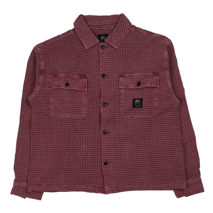 Waffle shirt with raspberry buttons