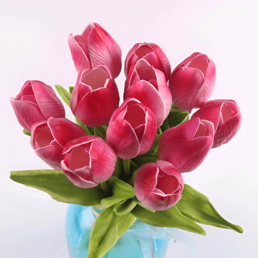 12 Pack Artificial Tulips - 13.8 inches 35 cm Each