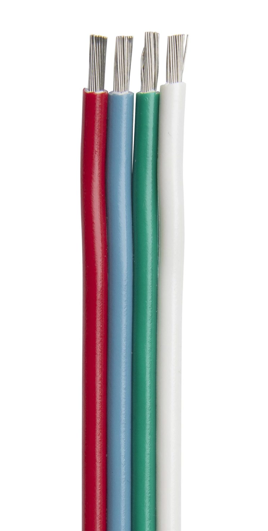 ANCOR 160110 FLAT RIBBON BONDED RGB CABLE 16/4 AWG - RED, LIGHT BLUE, GREEN & WHITE - 100