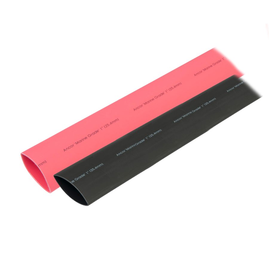 ANCOR 307602 Heat Shrink Tubing 1 INCH x 3 INCH - Black & Red Combo