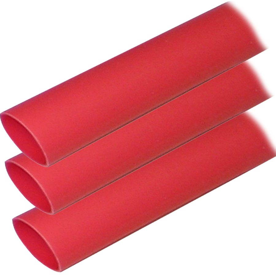 ANCOR 307624 ADHESIVE LINED HEAT SHRINK TUBING (ALT) - 1 INCH X 12 INCH - 3-PACK - RED