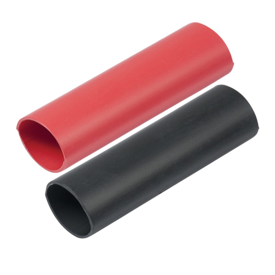 ANCOR 326202 HEAVY WALL HEAT SHRINK TUBING - 3/4 INCH X 3 INCH - 2-PACK - BLACK/RED