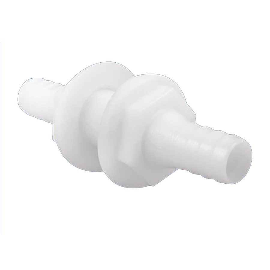 ATTWOOD 3878-3 DOUBLE ENDED THRU-HULL CONNECTOR 3/4 INCH WHITE PLASTIC