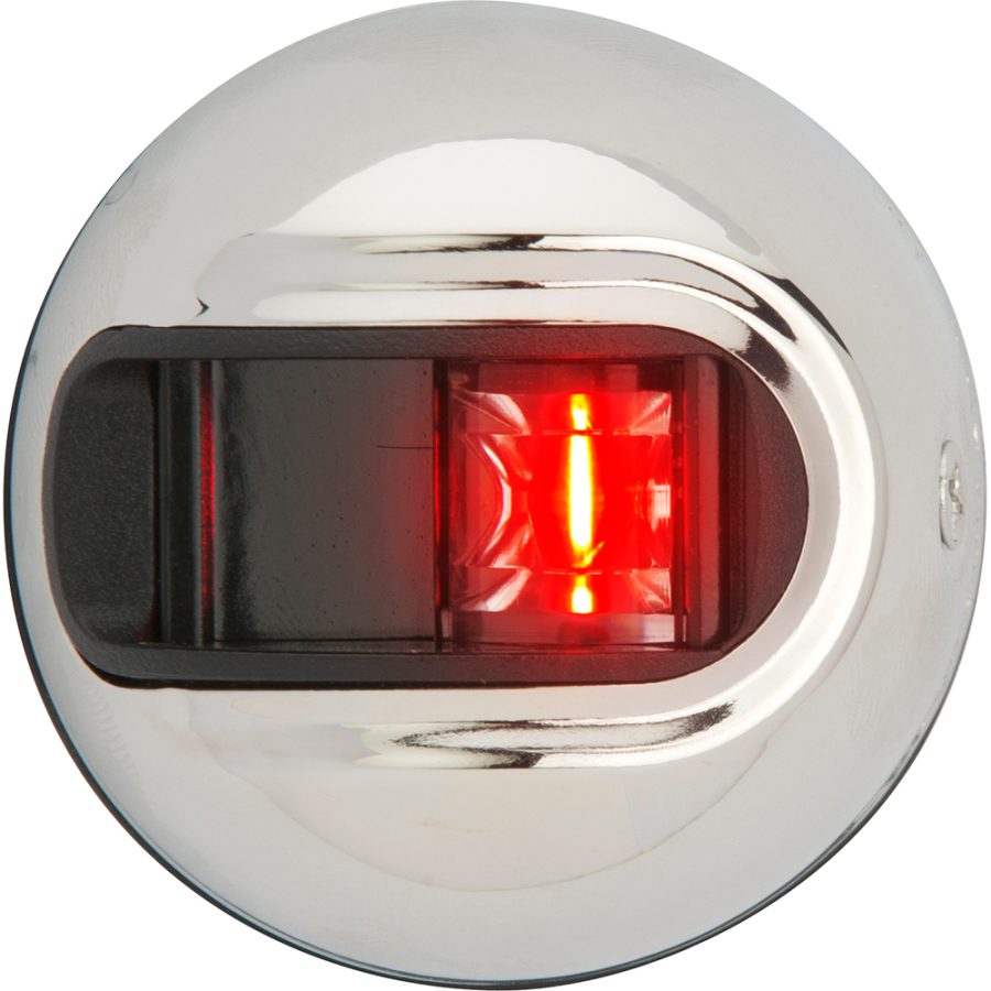 ATTWOOD NV3012SSR-7 LIGHTARMOR VERTICAL SURFACE MOUNT NAVIGATION LIGHT - PORT (RED) - STAINLESS STEEL - 2NM