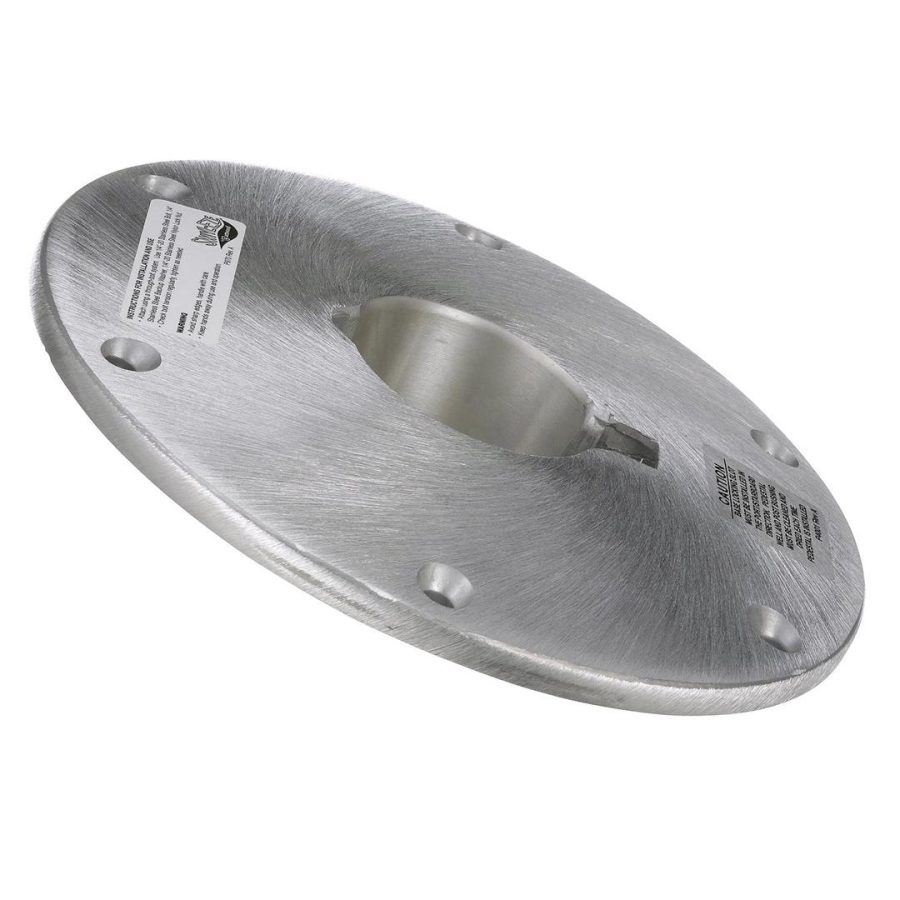 ATTWOOD SP68914 SP-68914 Wedge 2-Inch Base Plate, Round, 9-Inch Diameter, Brushed Aluminum, Extends 2 Inches Below Deck