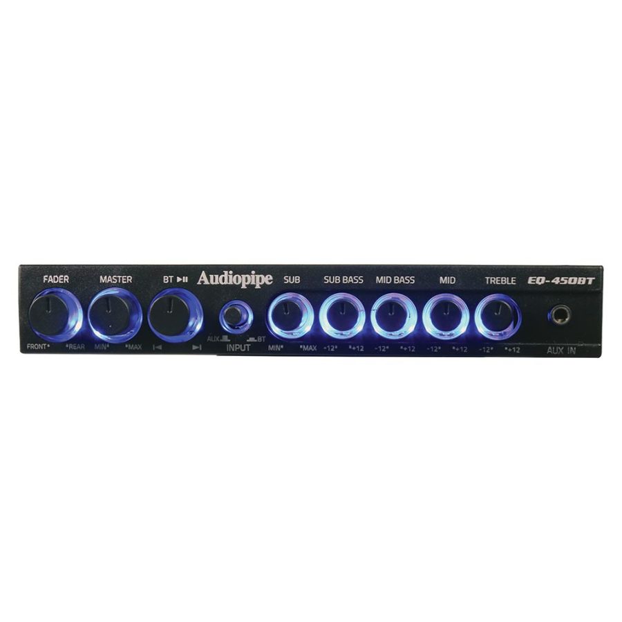 AUDIOPIPE EQ-450BT 4 Band Wireless Streaming Graphic Band Equalizer w/Bluetooth