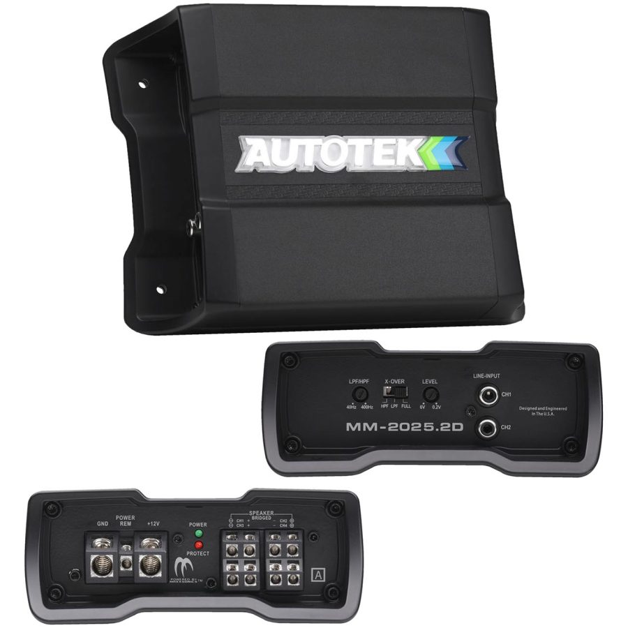 AUTOTEK MM-2025.2D Mean Machine Compact D Class Amplifier 2000 Watts 2 Channel