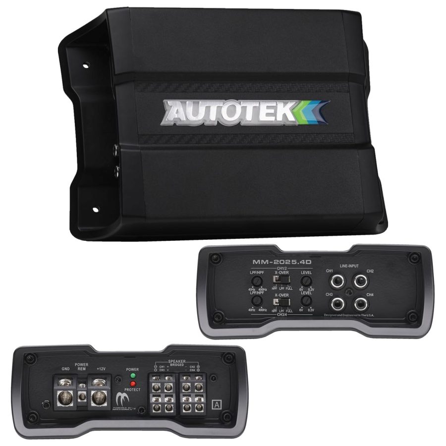 AUTOTEK MM-2025.4D Mean Machine Compact D Class Amplifier 2000 Watts 4 Channel