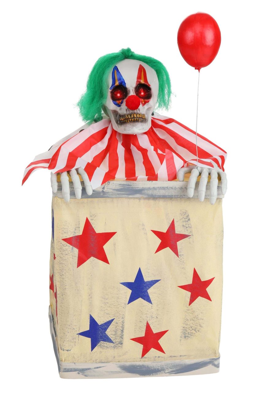 Animated 2.5FT Laughing Evil Clown in Box Decoration