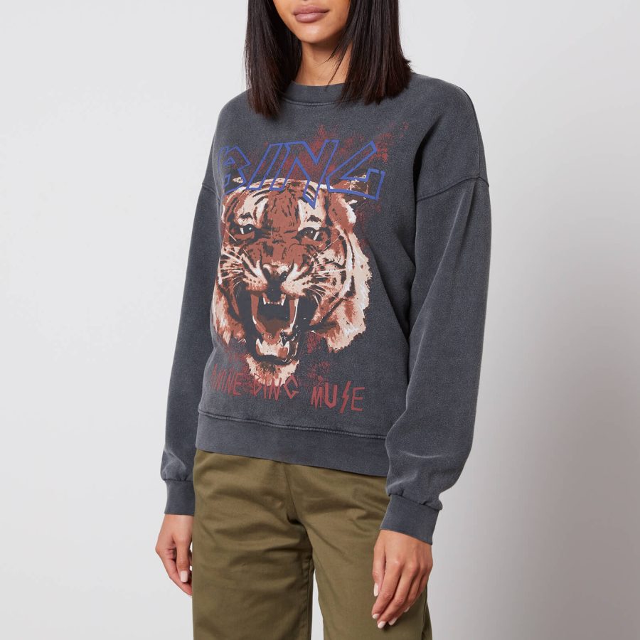 Anine Bing Tiger Organic Cotton-Jersey Sweatshirt - XS