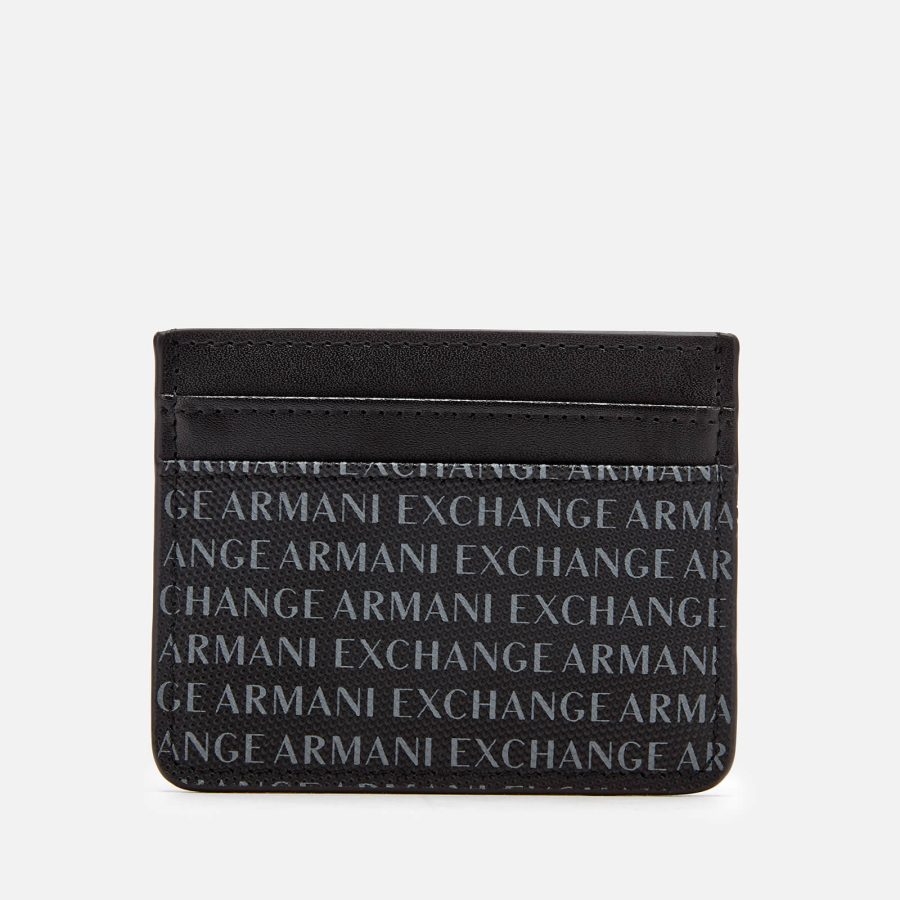 Armani Exchange Men's All Over Print Credit Card Case - Black