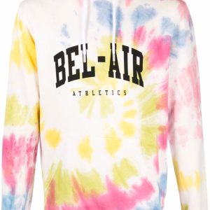 BEL-AIR ATHLETICS Logo Tie-Dye Hoodie White