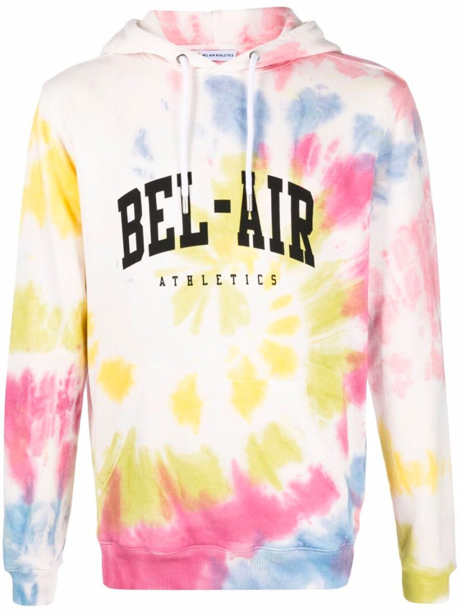 BEL-AIR ATHLETICS Logo Tie-Dye Hoodie White