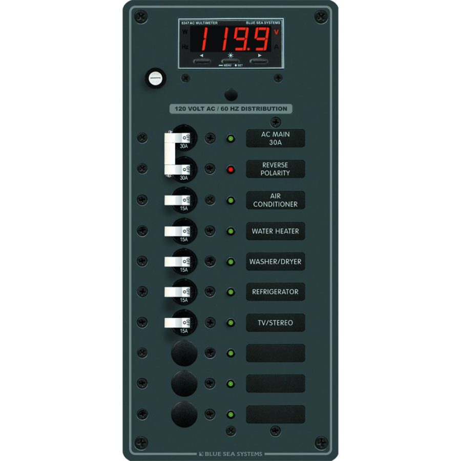 BLUE SEA 8406 BREAKER PANEL AC 10 POS MAIN