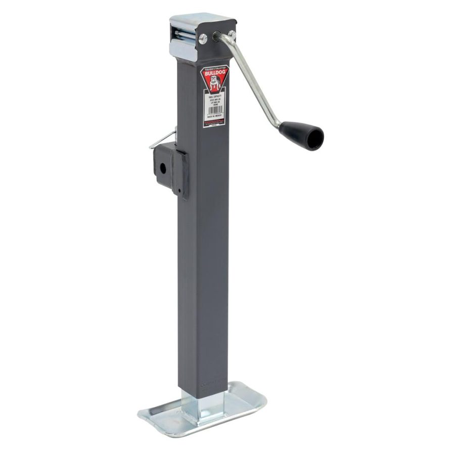 BULLDOG 195362 Square Trailer Jack, Side Mount, 5,000 lbs. Support Capacity, Sidewind, Weld-On, 15 Inch Travel