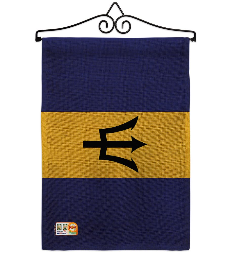 Barbados Burlap - Impressions Decorative Metal Wall Hanger Garden Flag Set GS140
