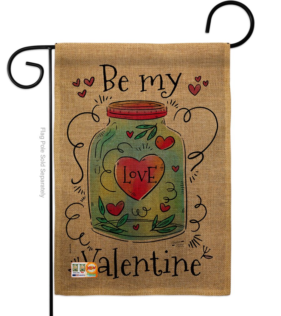 Be My Valentine Burlap - Impressions Decorative Garden Flag G135123-DB