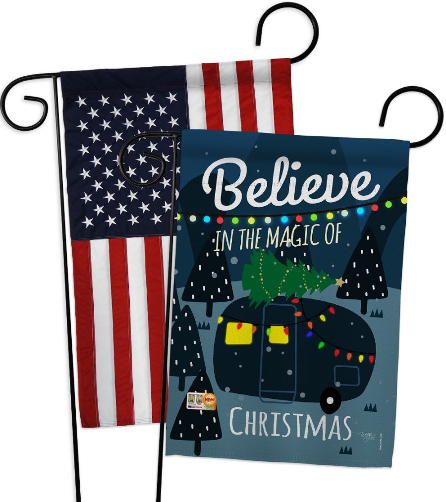 Believe The Magic Trailer - Impressions Decorative USA - Applique Garden Flags P