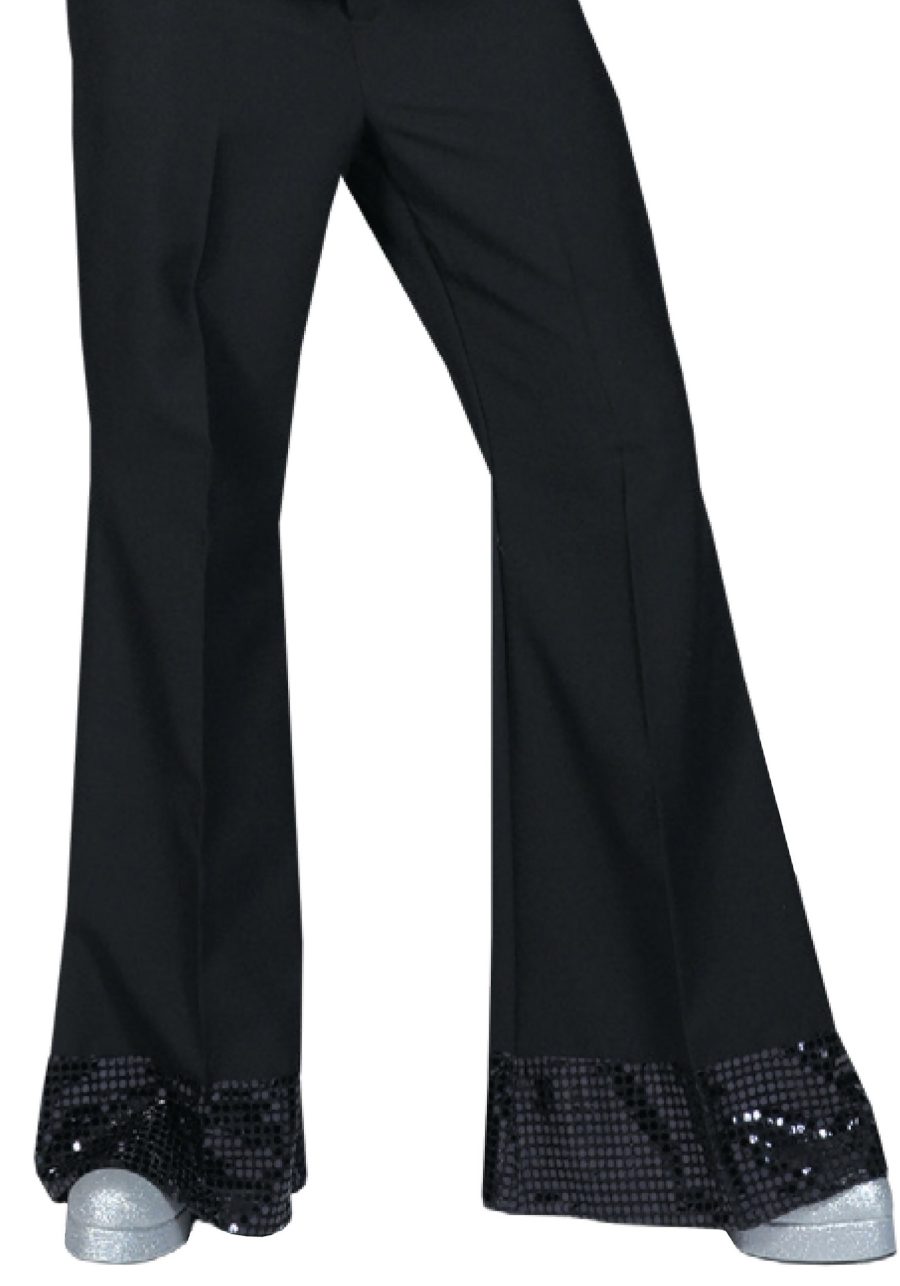 Black Sequin Cuff MensDisco Pants